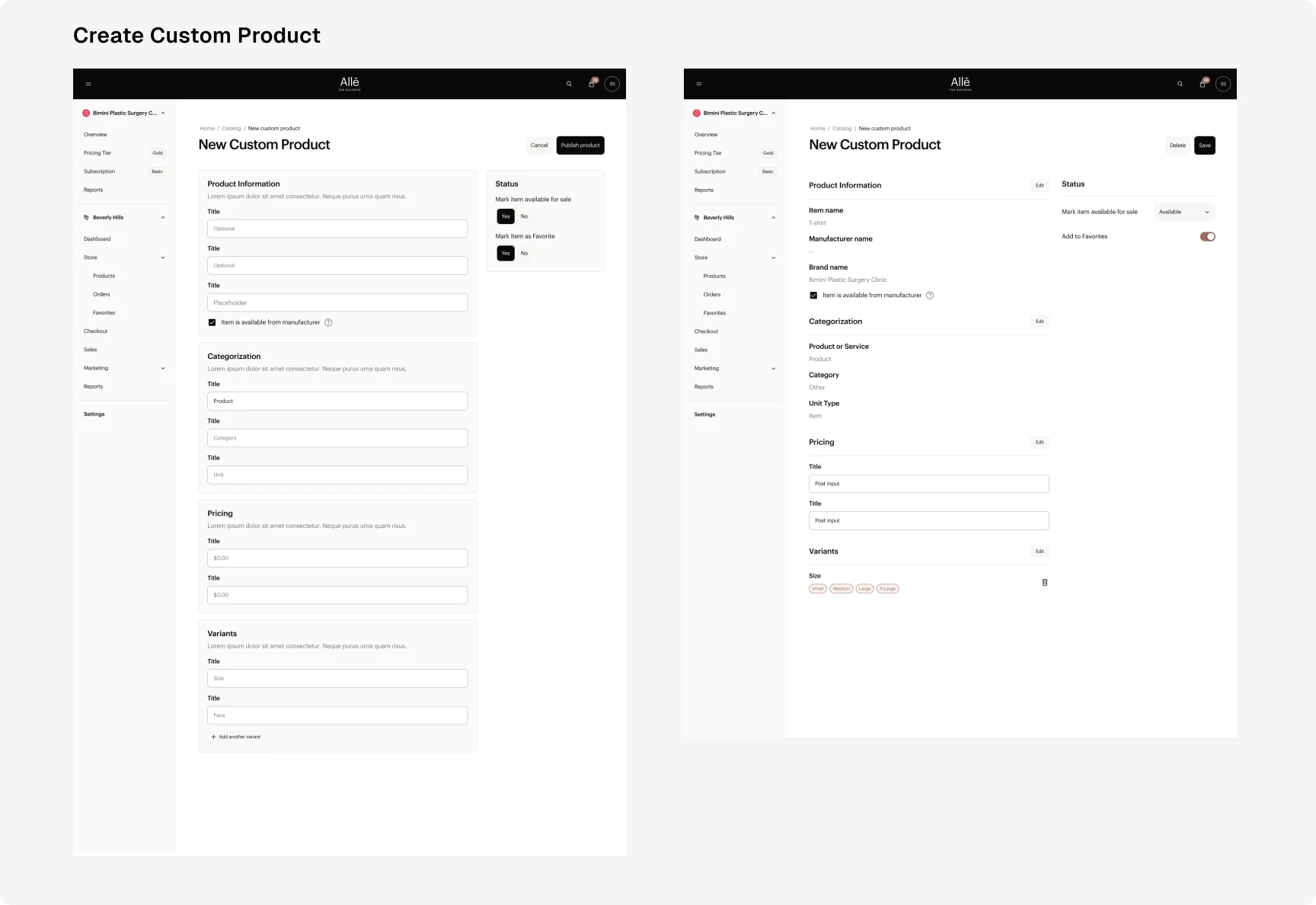 Allē Point of Sale Catalog: Collaboration & Iteration
